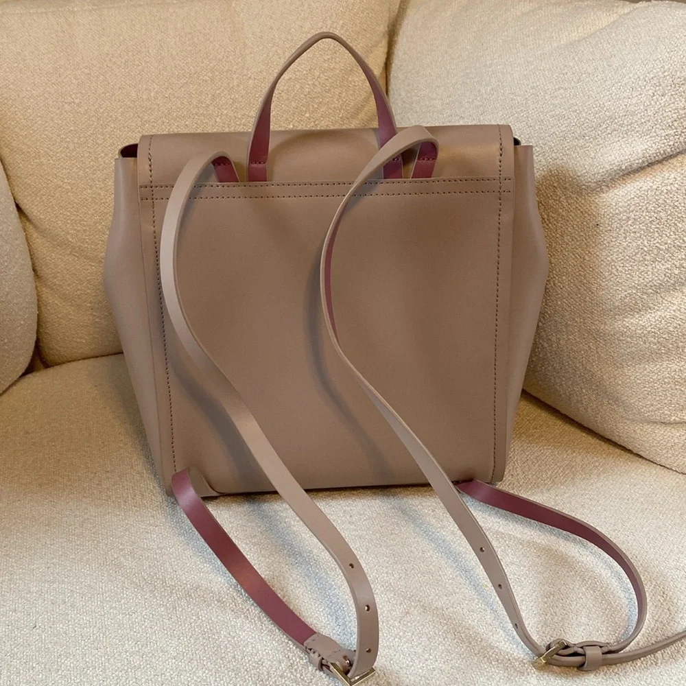 EUC Kate Spade neutral leather backpack - Picture 5 of 8